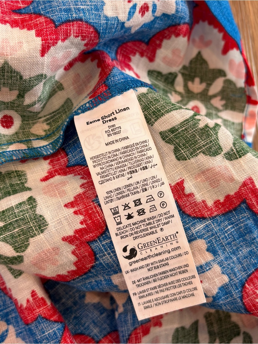 Boden NWT Women’s Esme Short Linen Tiered Tunic Floral Mini Dress Size 2R - Picture 6 of 9